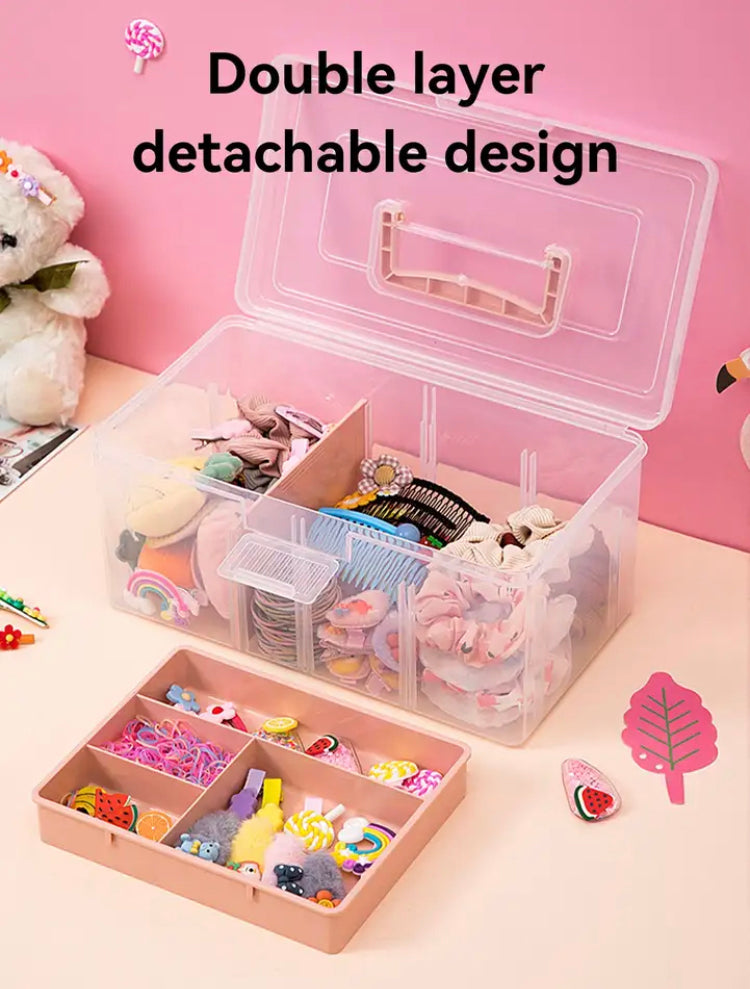 Double Layer Storage Box, Multipurpose Plastic Storage Case, Sewing Kit Box Double Layer Storage Box, Multipurpose Plastic Storage Case, Sewing Kit Box
